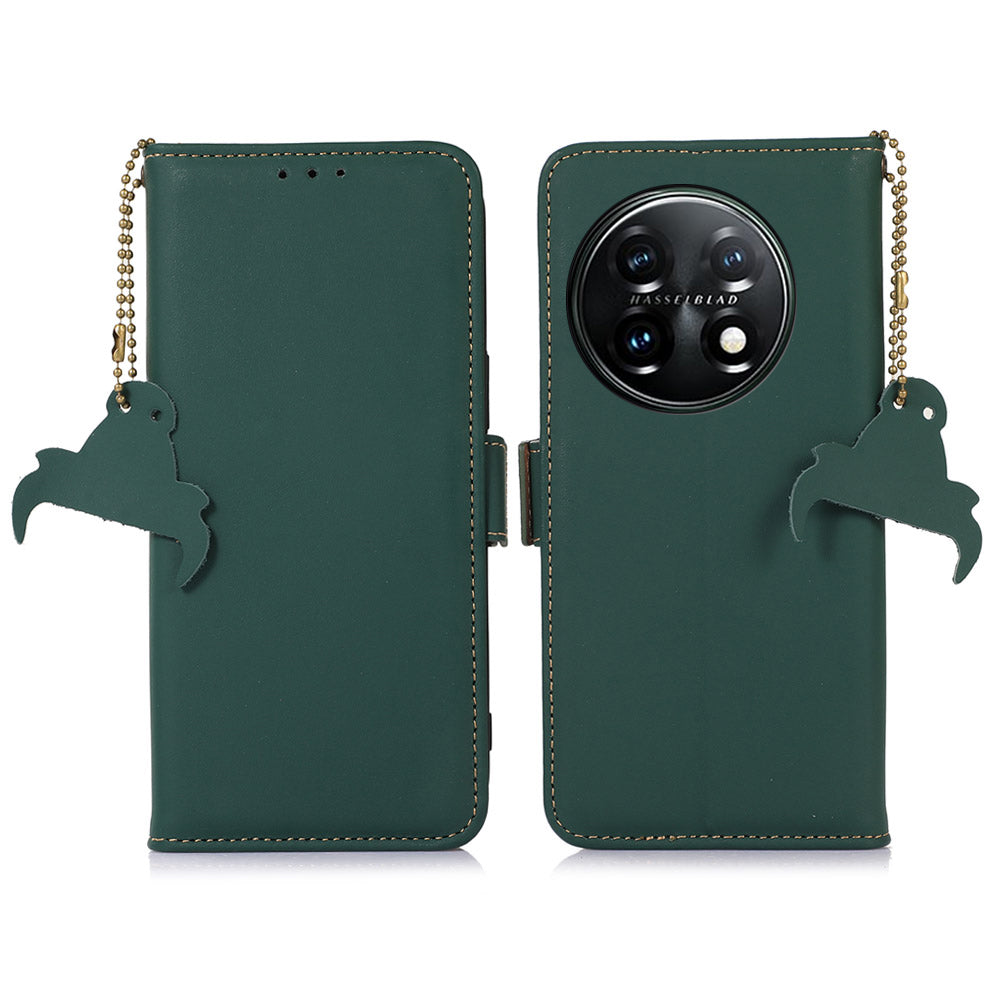 For OnePlus 11 5G Phone Case Genuine Leather Flip Cover RFID Blocking Wallet Case For OnePlus 11 5G Phone Case Genuine Leather Flip Cover RFID Blocking Wallet Case